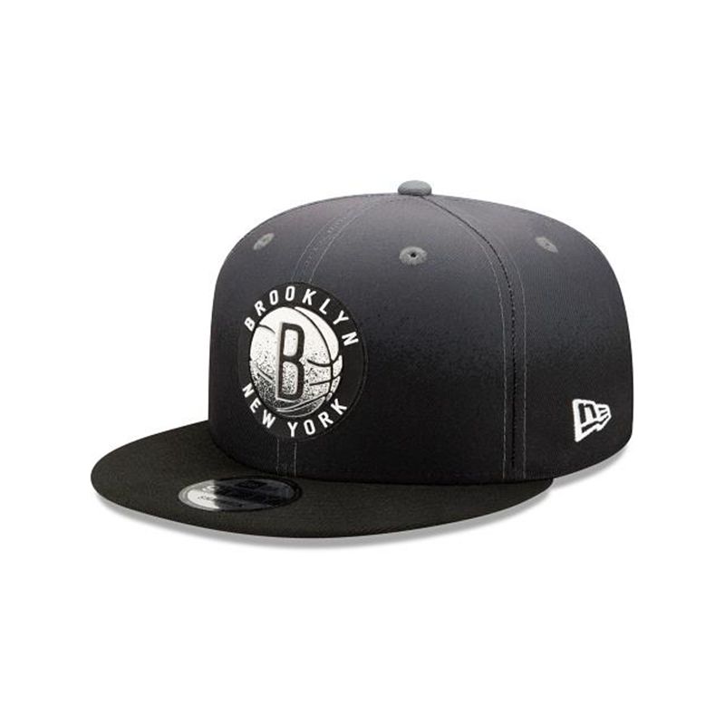 NBA Brooklyn Nets Back Half 9Fifty Snapback (NKT0575) - Black New Era Caps